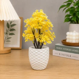 Mini Artificial Yellow Blossom Plant